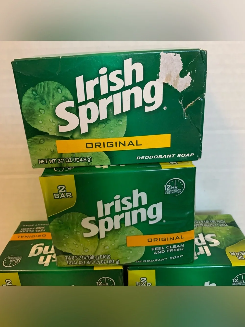 Share Irish Spring 9 BARS 3.75 oz ORIGINAL Scent Deodorant Soap NO FLAXSEED NOS